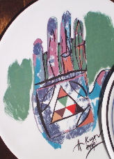 plate with multicolored hand, a personal belonging of Ataturk on display at the Koc Museum